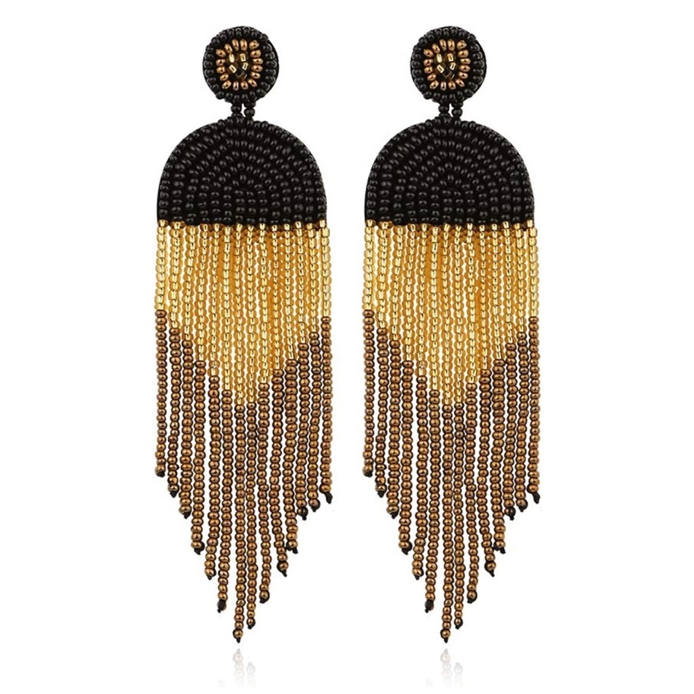 Beaded Statement Earring - Picture 2 of 3